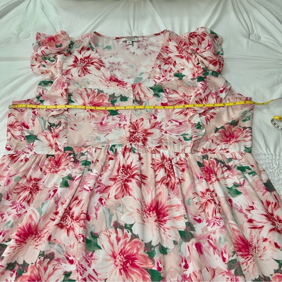 Andree by Unit Pink Floral Ruffle Sleeve Babydoll Dress Size 2X - Picture 9 of 16